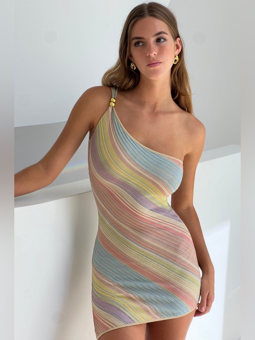 NEW Kapri Milan Mini Dress | Pastel Striped Knit